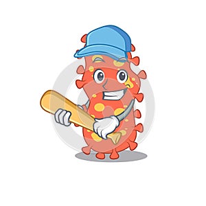 Picture of Bacteroides cartoon character playing baseball photo