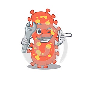 A picture of bacteroides mechanic mascot design concept photo