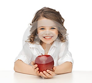 Girl with red apple