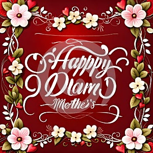 Picture a beautiful Mother's Day themed background filled with vibrant shades of red, making a bold