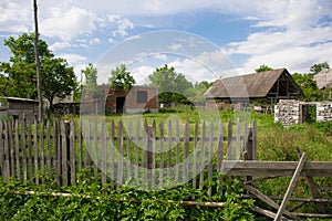 Picture of beautiful village house with garden. Azerbaijan village in summer time