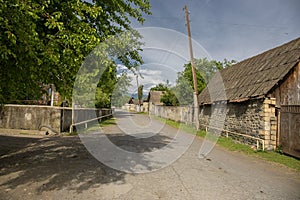 Picture of beautiful village house with garden. Azerbaijan village in summer time