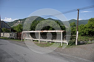 Picture of beautiful village house with garden. Azerbaijan village in summer time