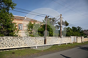 Picture of beautiful village house with garden. Azerbaijan village in summer time