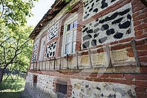 Picture of beautiful village house with garden. Azerbaijan village in summer time