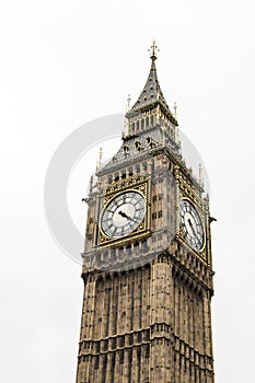 Big Ben great bell clock at the Palace of Westminster in London England