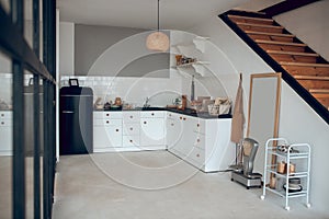 Picture of a big kitchen in a modern apartment