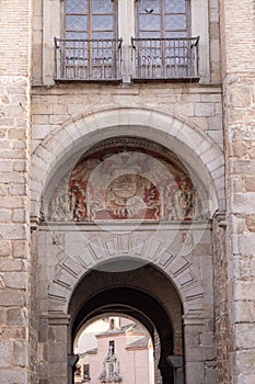 Picture of the Bisagra Door in Toledo city, with detail. photo