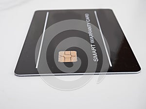 Picture of a black warranty card