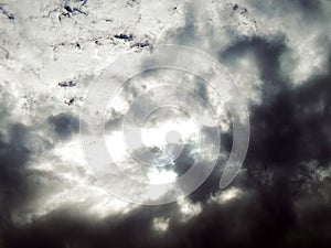 Picture of the blue sky with gory clouds