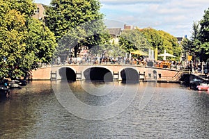 A picture of a canal in Amsterdam
