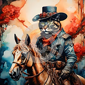 Picture a cat, dressed in a cowboy outfit, riding his horse to the infamous OK Corral. The cat is a skilled gunslinger,