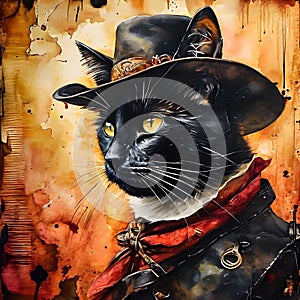 Picture a cat, dressed in a cowboy outfit, riding his horse to the infamous OK Corral. The cat is a skilled gunslinger,