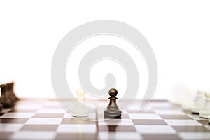 Picture of chess pawns on the chessboard