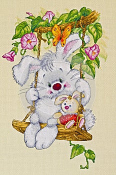 The picture for children's room - Sunny Bunny . Cross-stitch.