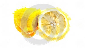 Picture of citrus on white background.