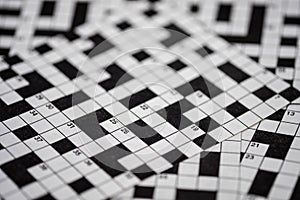 Crossword puzzle blur photo