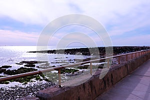 A picture of coastal sea defences.