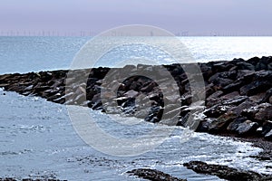 A picture of coastal sea defences. photo