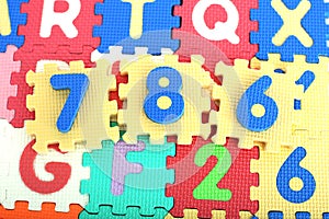 Picture of colored alphabets letters and numbers