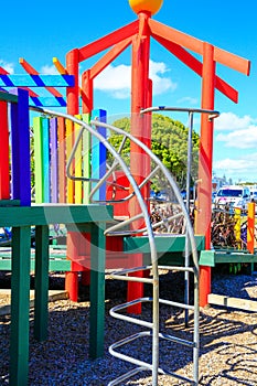 Picture of colorful playground with equipment, Levin, New Zealand
