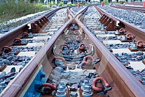 picture of converging railroad tracks