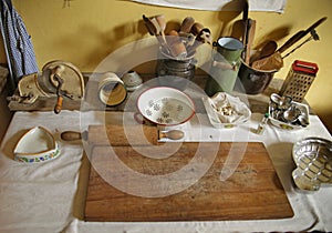 Picture of the cutlery in the old kicthen