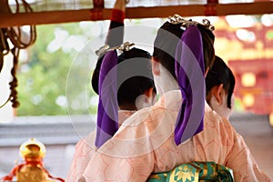 Maiko girls dancing, Kyoto Japan