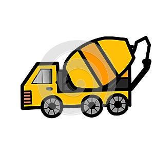 Picture Design Cement Mixer Truck vector