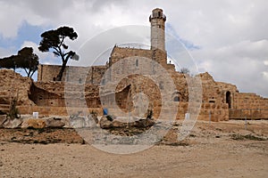 Picture of the entire building of Samuel the Prophet`s tomb in Jerusalem