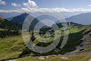 Erfurter chalet or hÃÂ¼tte in Rofan Alps with Ebner Joch in background, The Brandenberg Alps, Austria, Europe