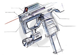 Picture of an exclusive automatic weapon submachine gun for melee.