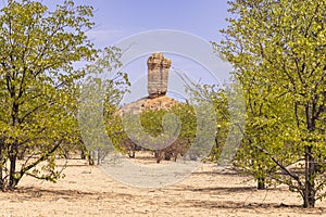 Picture of the famous Vingerklip rock needle in northern Namibia during the day