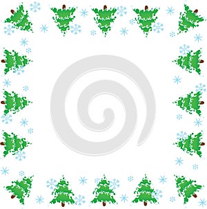 Picture frame. Christmas trees