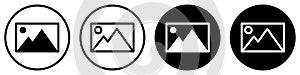 Picture frame icon symbol set.