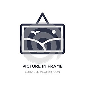 picture in frame icon on white background. Simple element illustration from Art concept