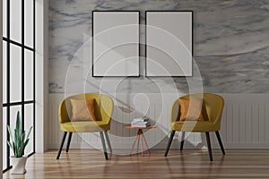Picture frame interior room design 3d render