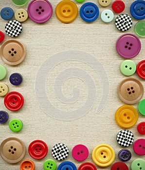 Picture frame, from a large number of buttons on the ba