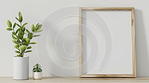 a picture frame resting elegantly on a shelf, offering a contemporary and stylish display solution.