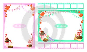 Picture frame with sweets and caramels in inches