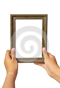 Picture frame in woman hand