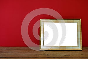 Picture frame on wooden