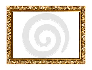 Picture frame wooden carved frame pattern isolated on white back