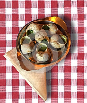 Escargot, French delicacy