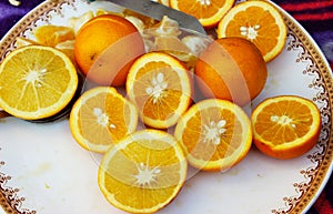 A picture  of a freshly cut Malta fruit, a distinct and GI taged citrus variety from Uttarakhand.