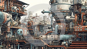 Future Science Fiction City Architecture.AI generated