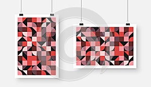 Picture with geometric trendy pattern, Bauhaus style. Modern background, simple elements. Retro texture, basic geometric