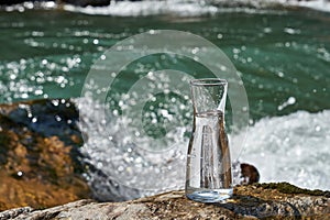 Picture of a glass flask with water