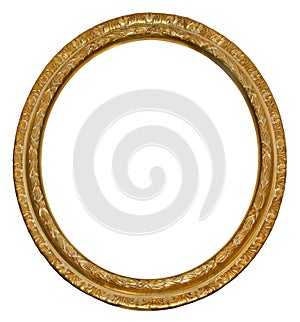 Picture gold oval frame