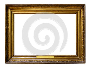 Picture gold wooden ornate frame for design on  isolated background